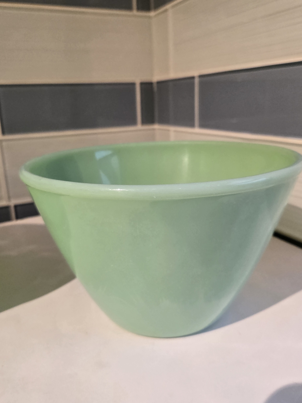 Fire King Jadeite Splash Proof Bowl 7 1/2 Inch
